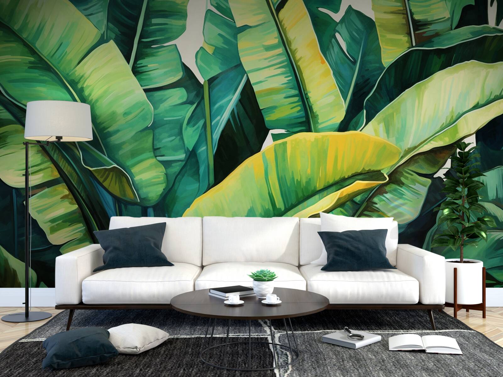 Fototapet frunze mari și late de ferigă