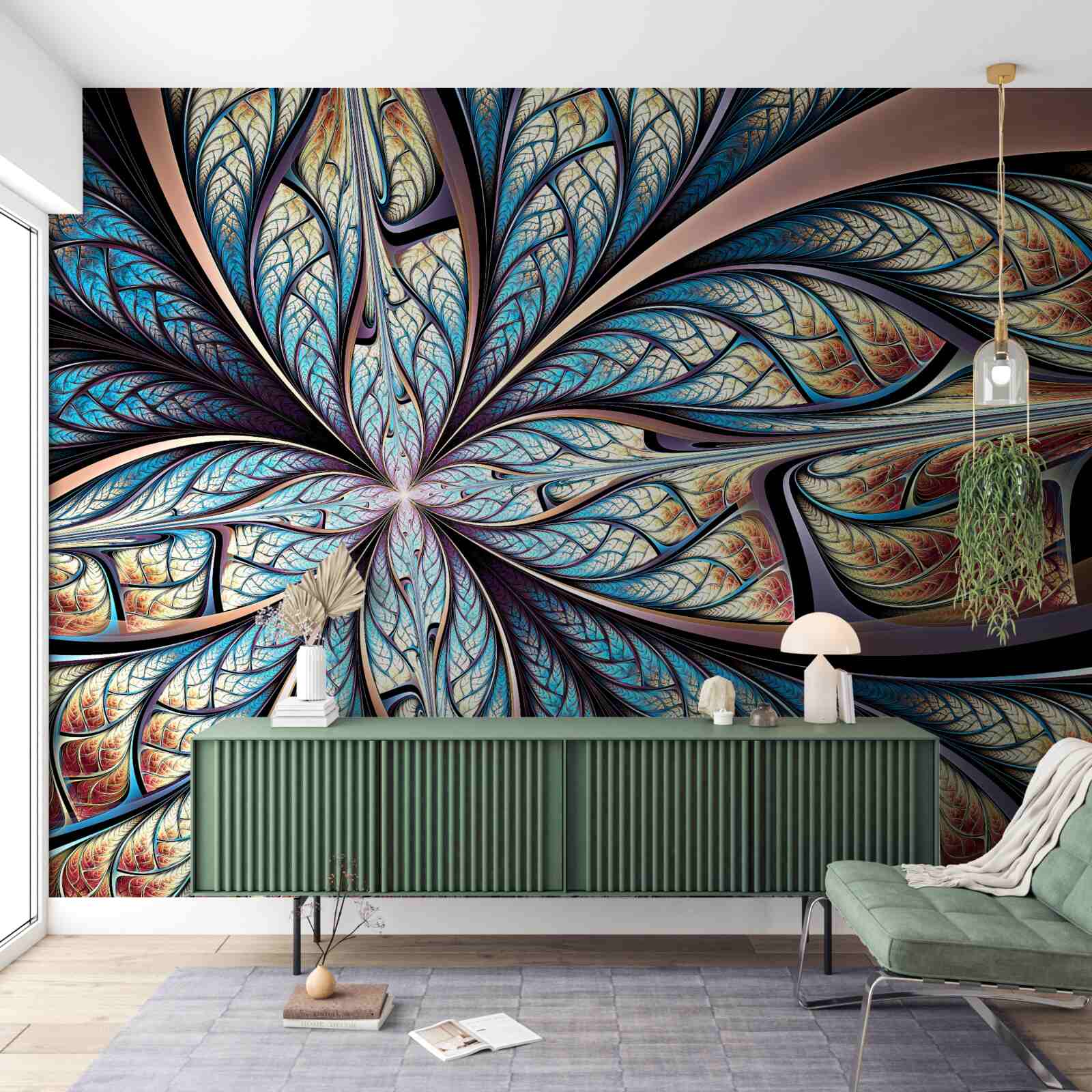 Fototapet frunze de palmier în abstracție