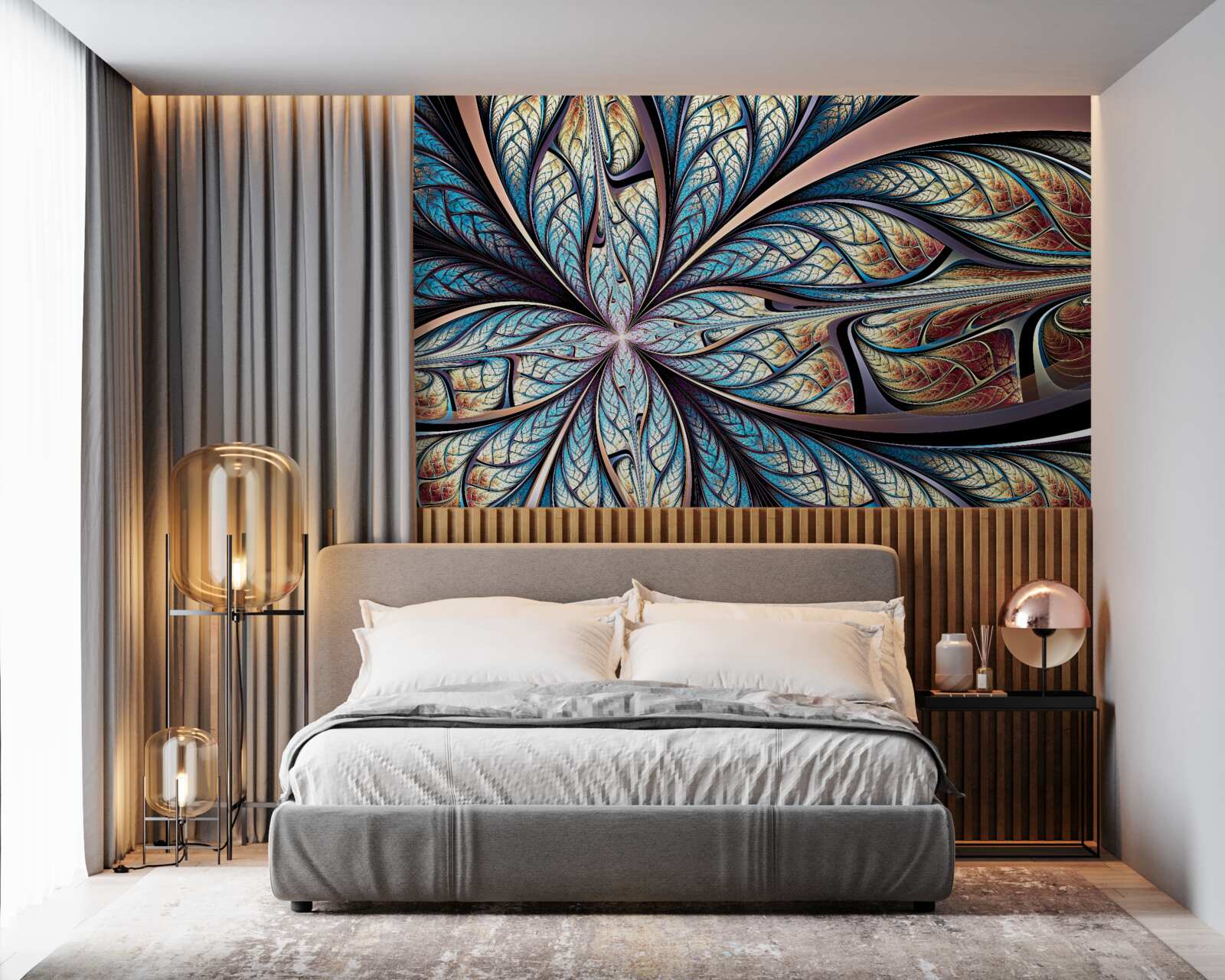 Fototapet frunze de palmier în abstracție