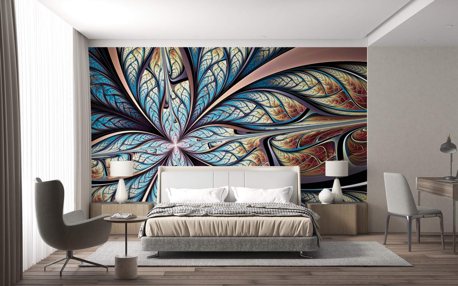 Fototapet frunze de palmier în abstracție