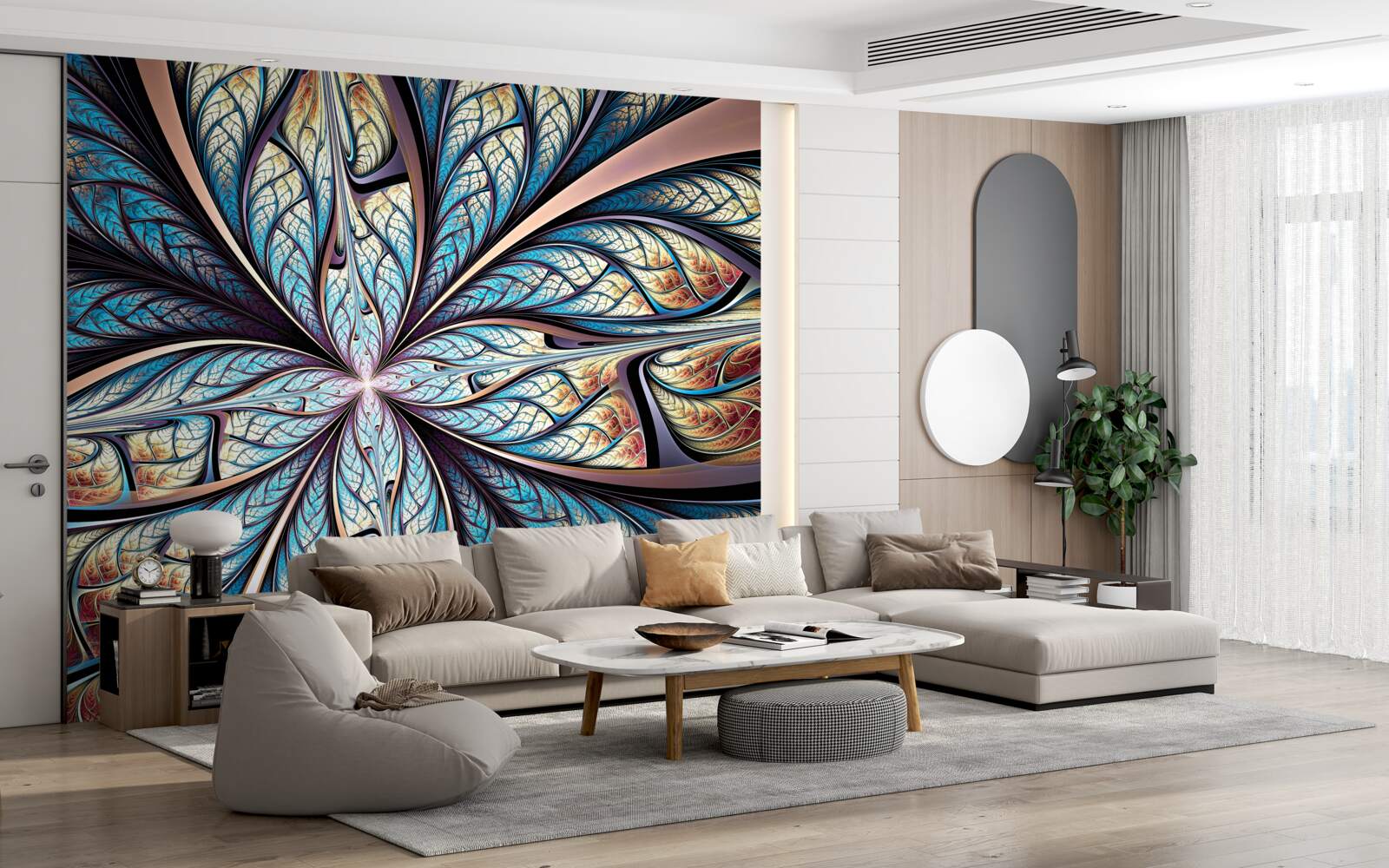 Fototapet frunze de palmier în abstracție