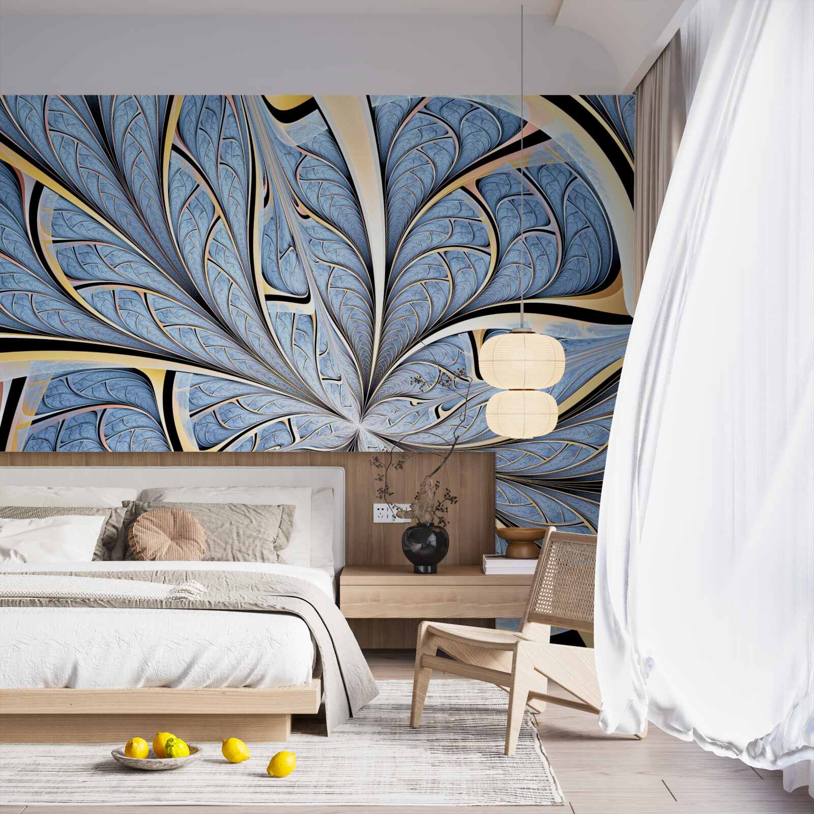 Fototapet tavanul este realizat din sticlă, oferind o vedere spre cer