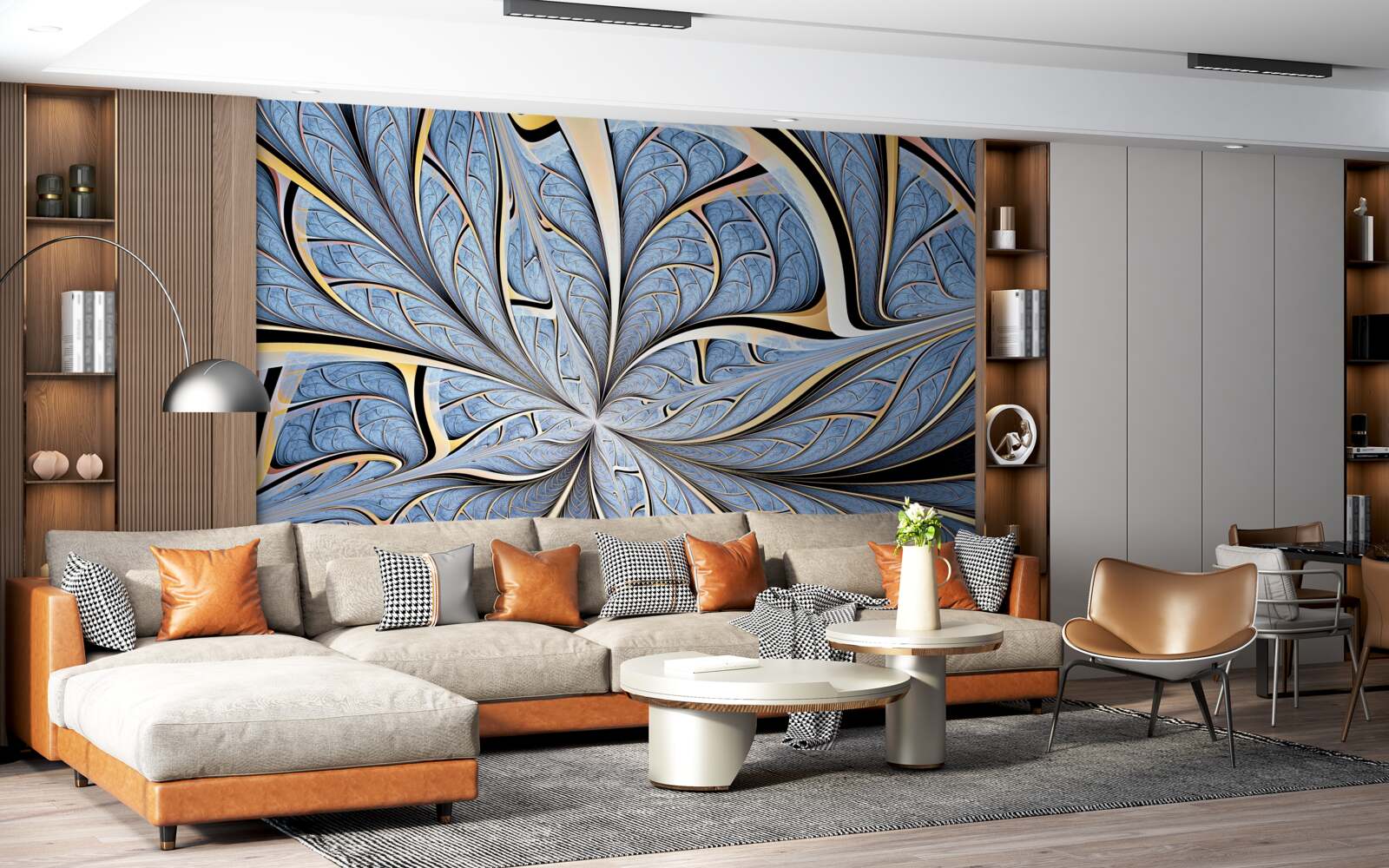 Fototapet tavanul este realizat din sticlă, oferind o vedere spre cer