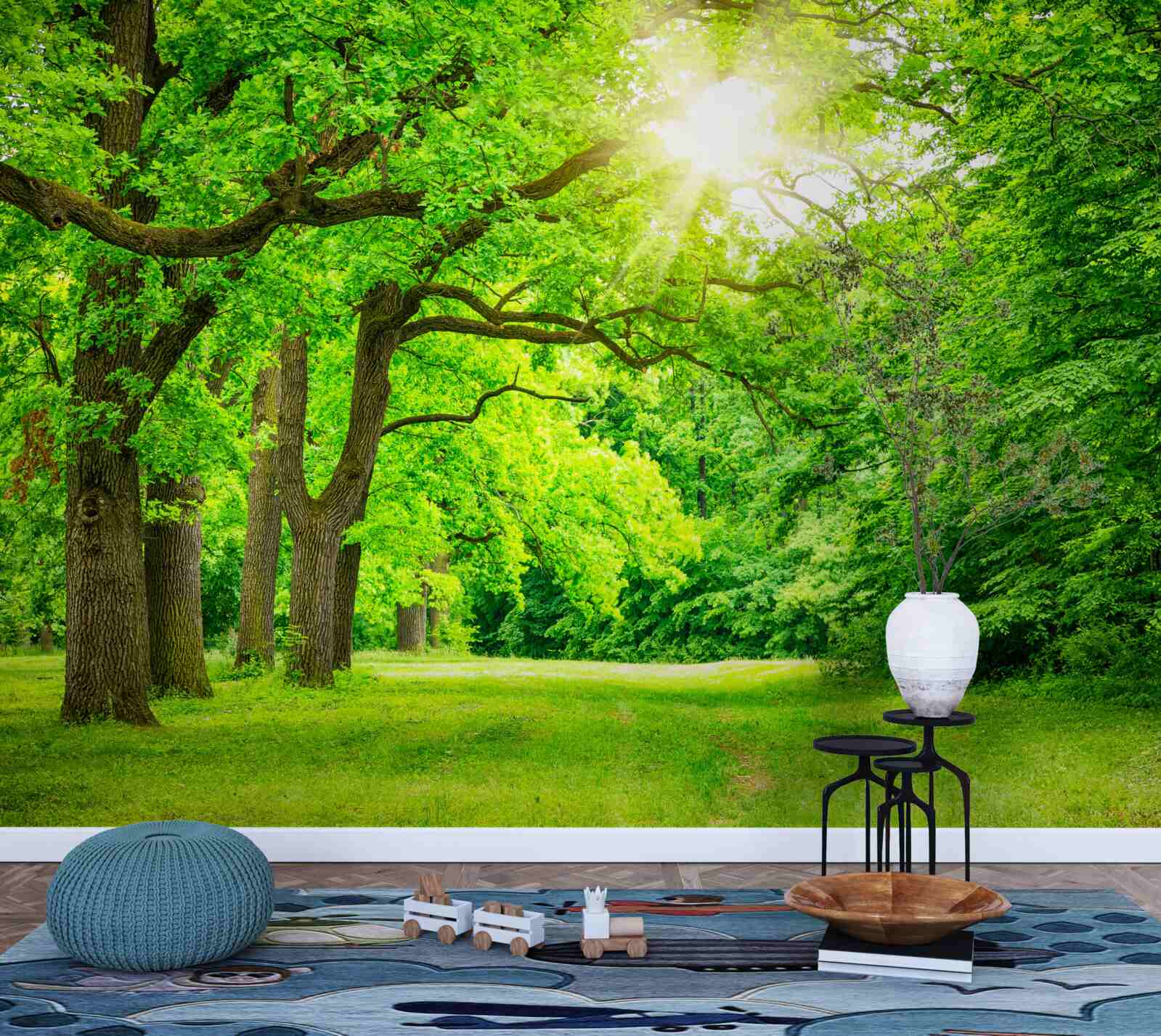 Fototapet peisaj pitoresc al unei păduri de vară