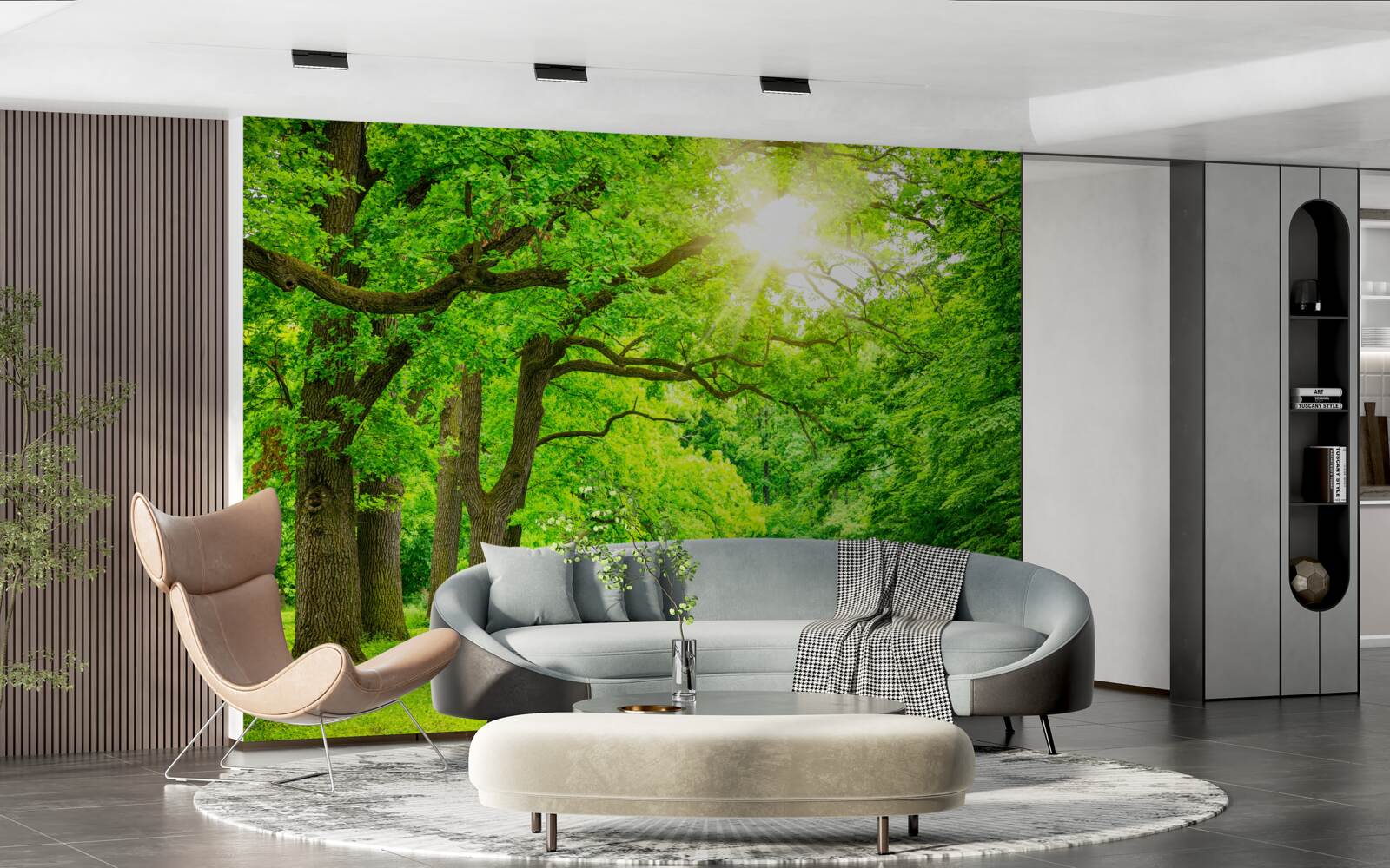 Fototapet peisaj pitoresc al unei păduri de vară