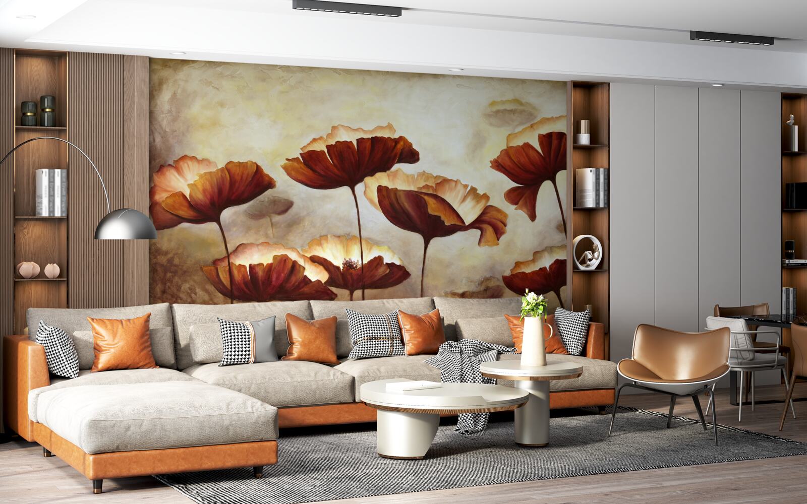 Fototapet maci roșii subțiri întâlnesc zorii