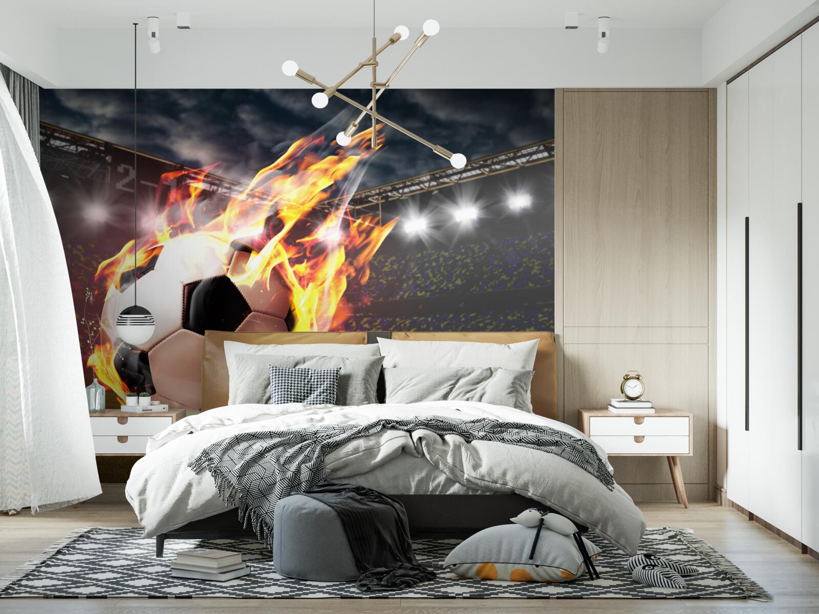 Fototapet fotbal în flăcări