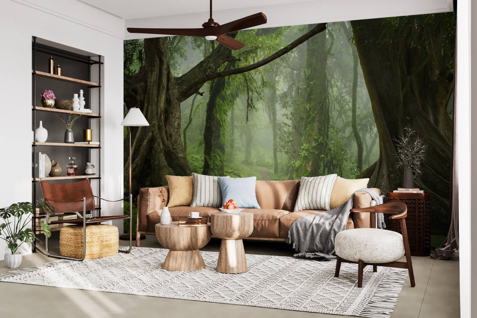 Fototapet cărare mistică înconjurată de o pădure luxuriantă