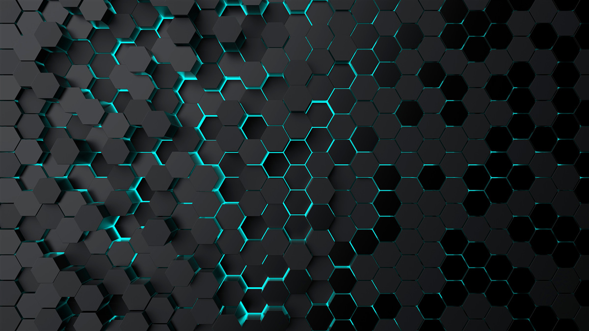 Fototapet neon negru fagure de miere