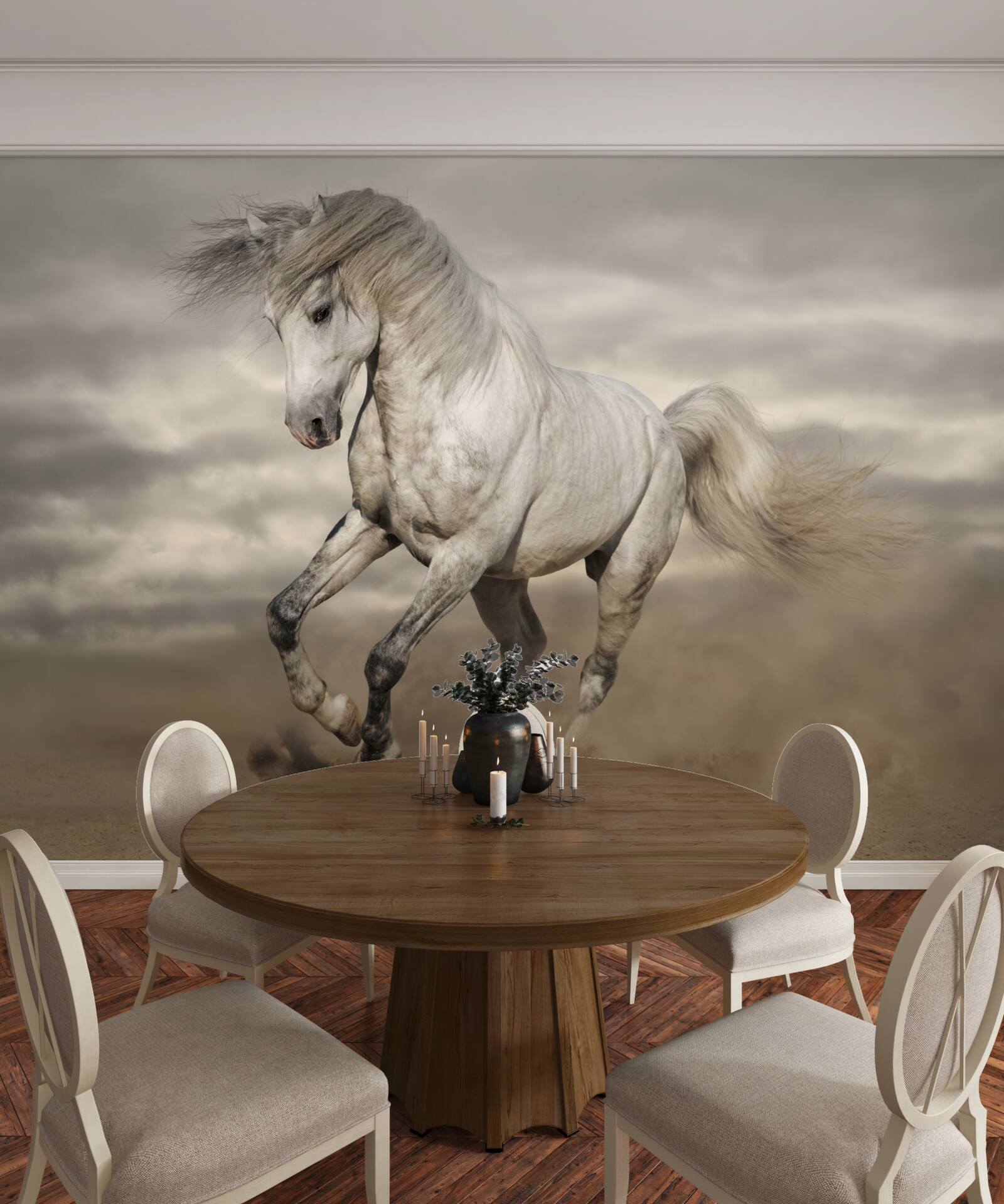 Fototapet cursa se oprește la calul alb