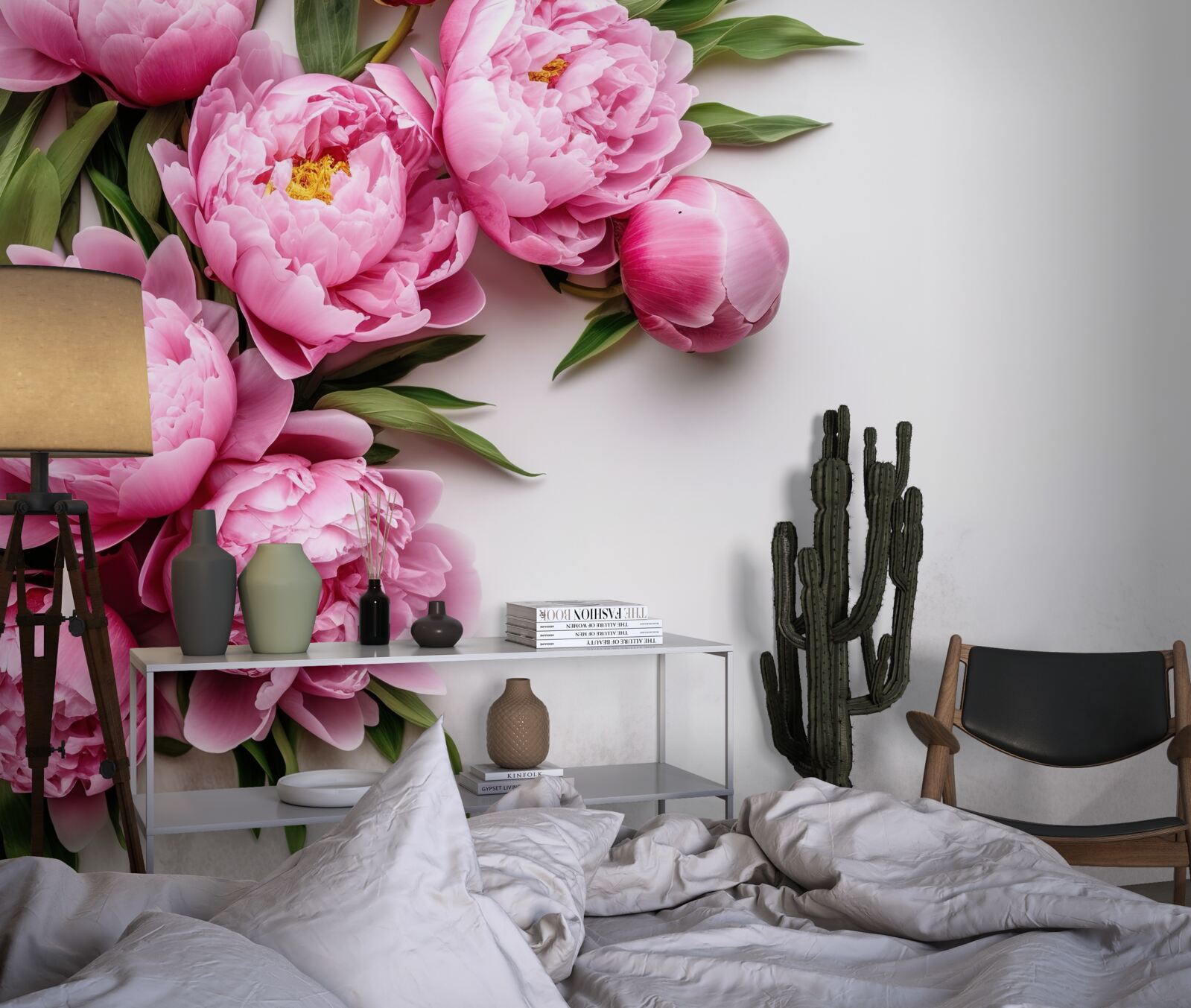 Fototapet inflorescențe mari de bujori roz