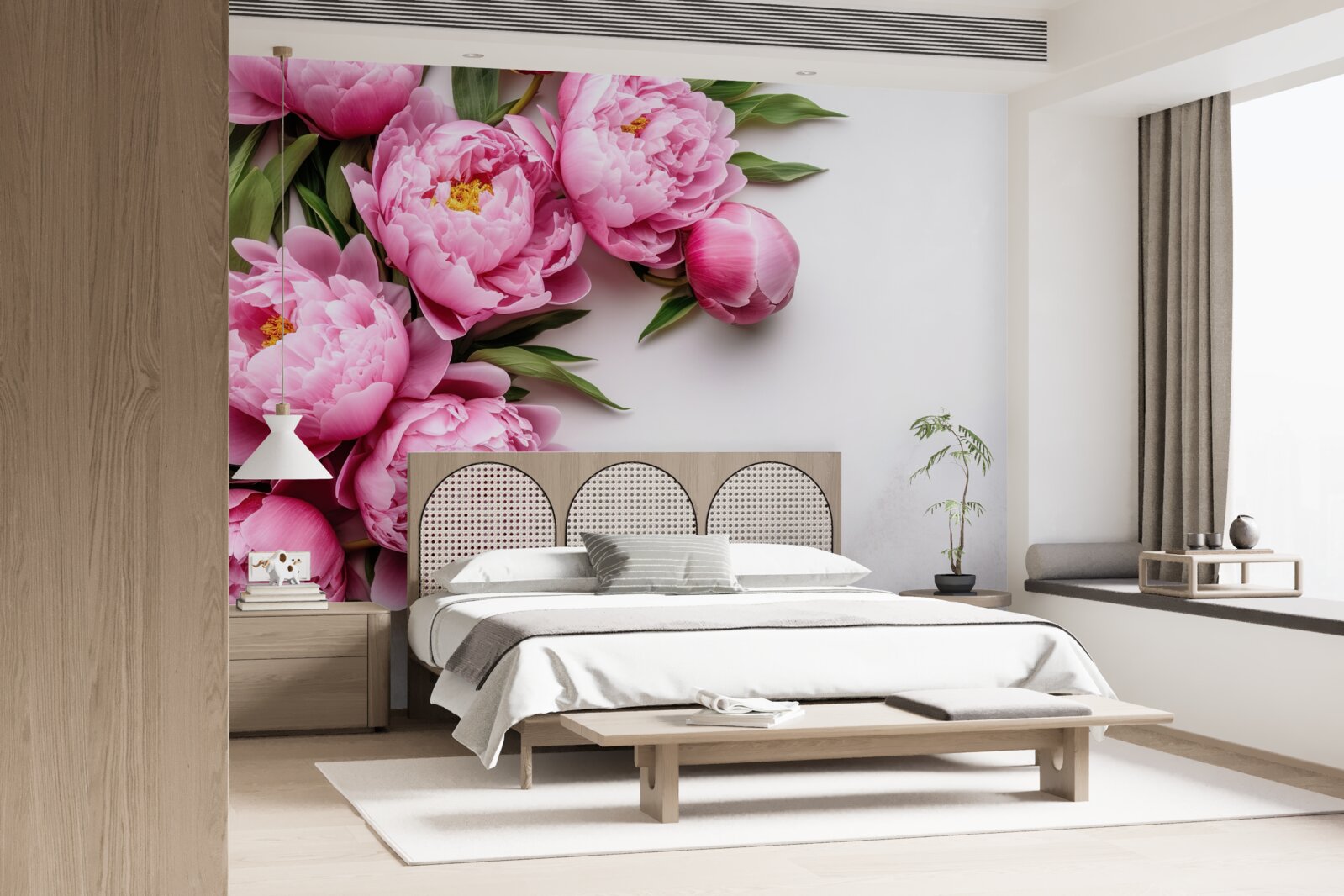 Fototapet inflorescențe mari de bujori roz