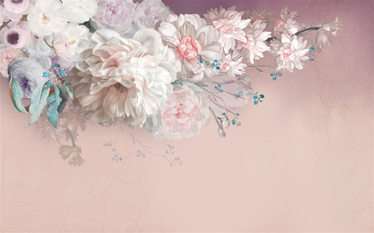 Fototapet pe o ramură se dezvoltă muguri delicați, ușori