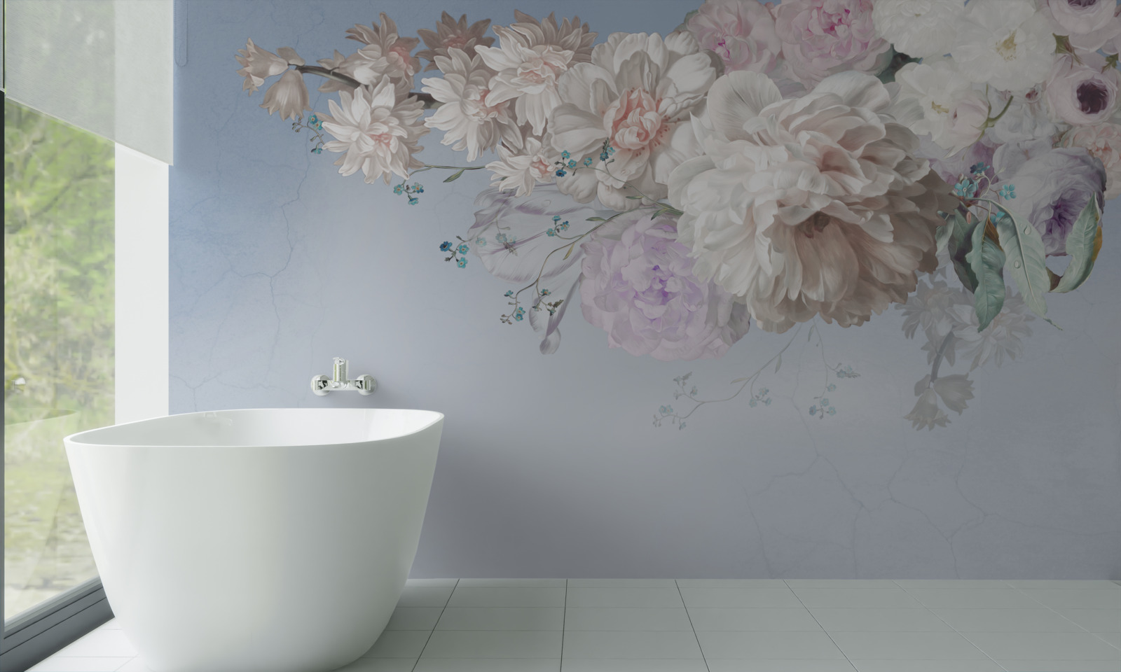 Fototapet o ramură subțire a unui copac matur în plină înflorire