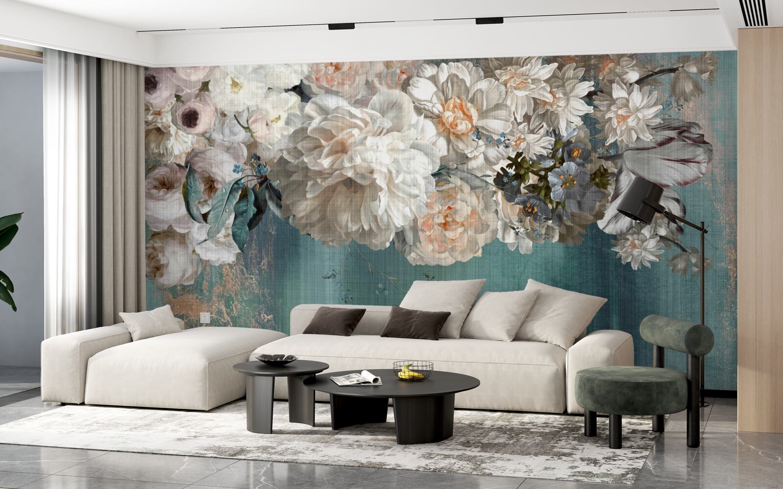 Fototapet ramură masivă acoperită cu boboci de flori