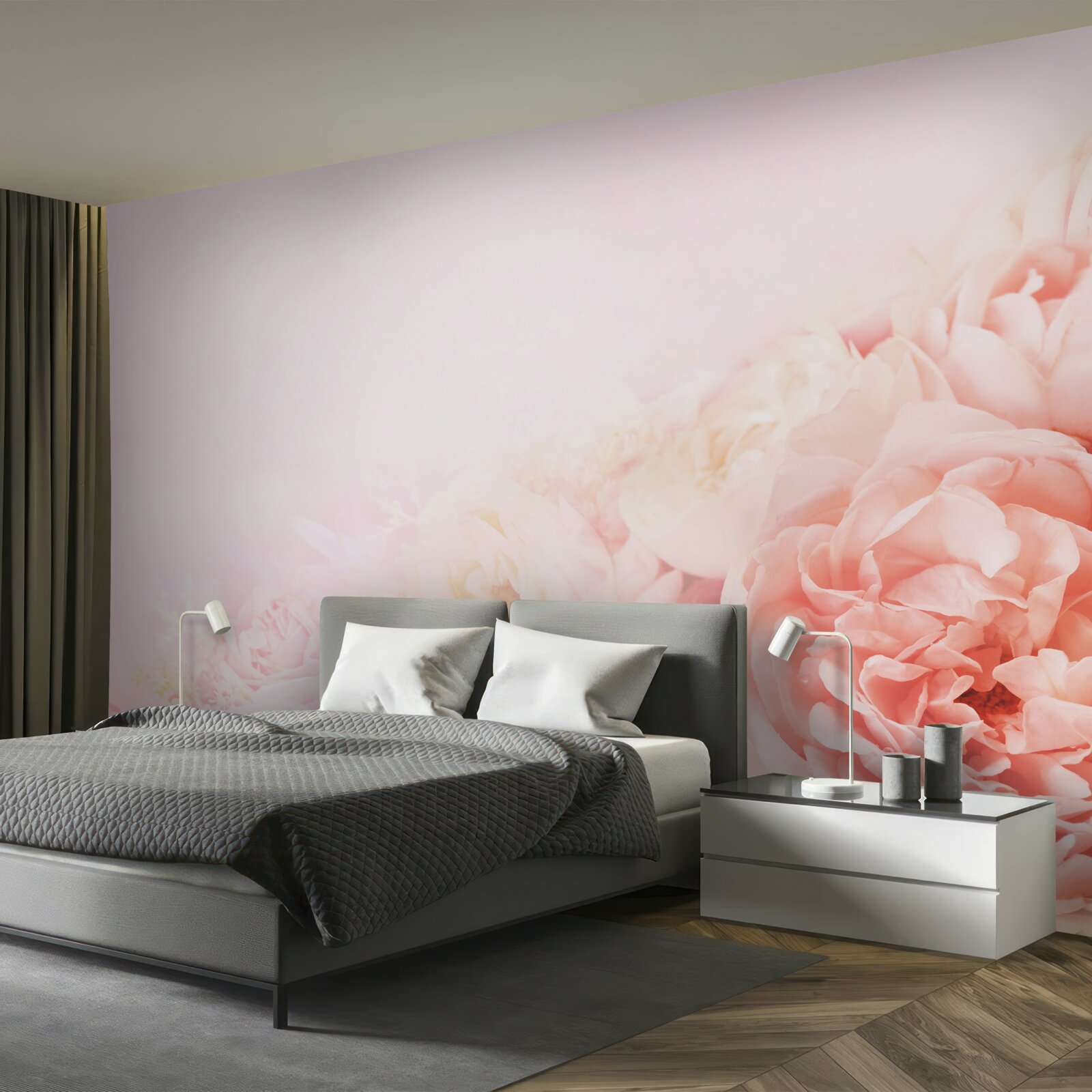 Fototapet flori roz subțiri