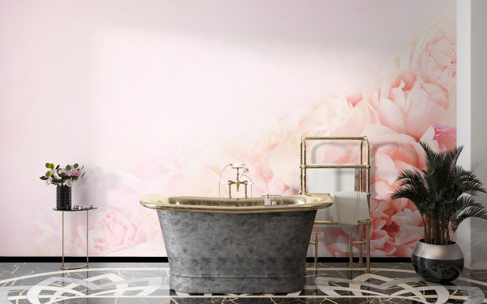 Fototapet flori roz subțiri