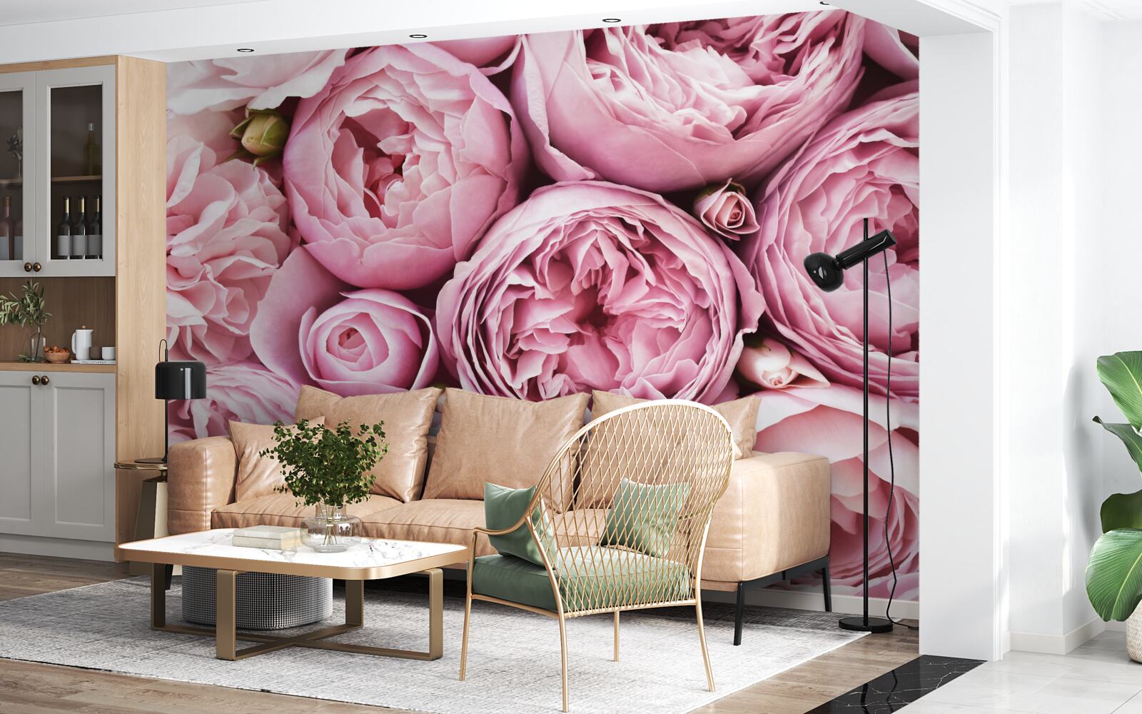 Fototapet un trandafir într-un buchet este o priveliște de neuitat