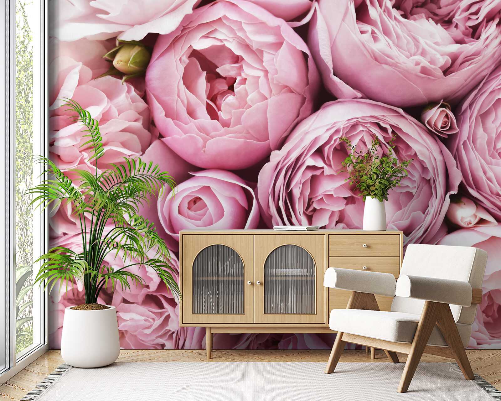 Fototapet un trandafir într-un buchet este o priveliște de neuitat