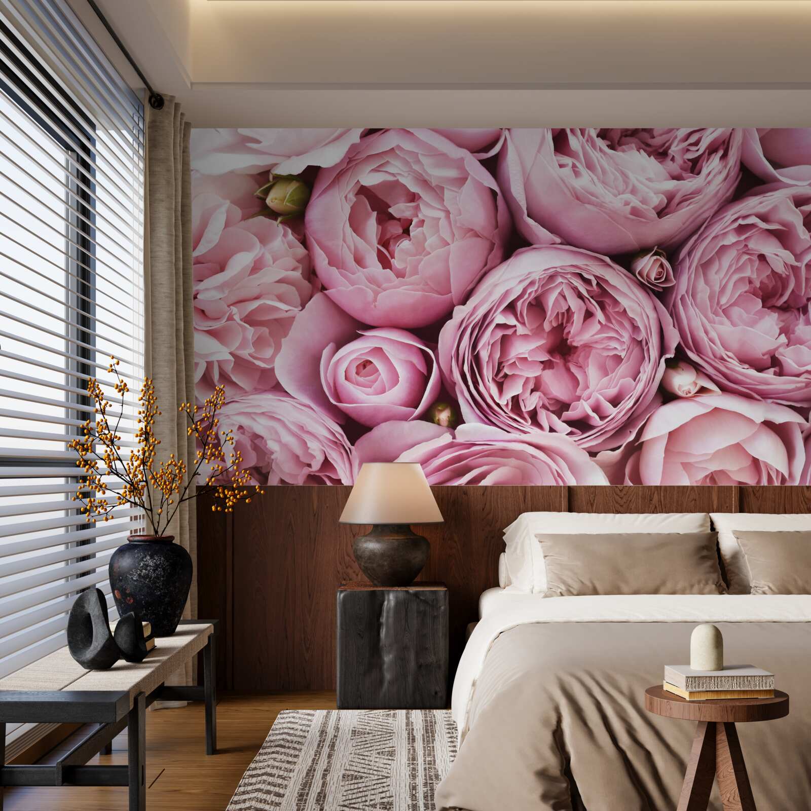 Fototapet un trandafir într-un buchet este o priveliște de neuitat