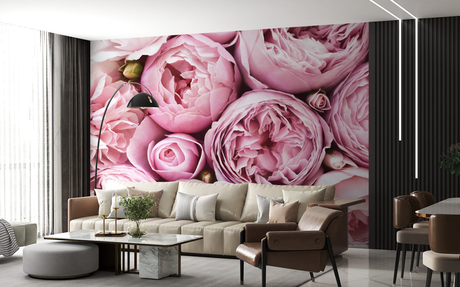 Fototapet un trandafir într-un buchet este o priveliște de neuitat