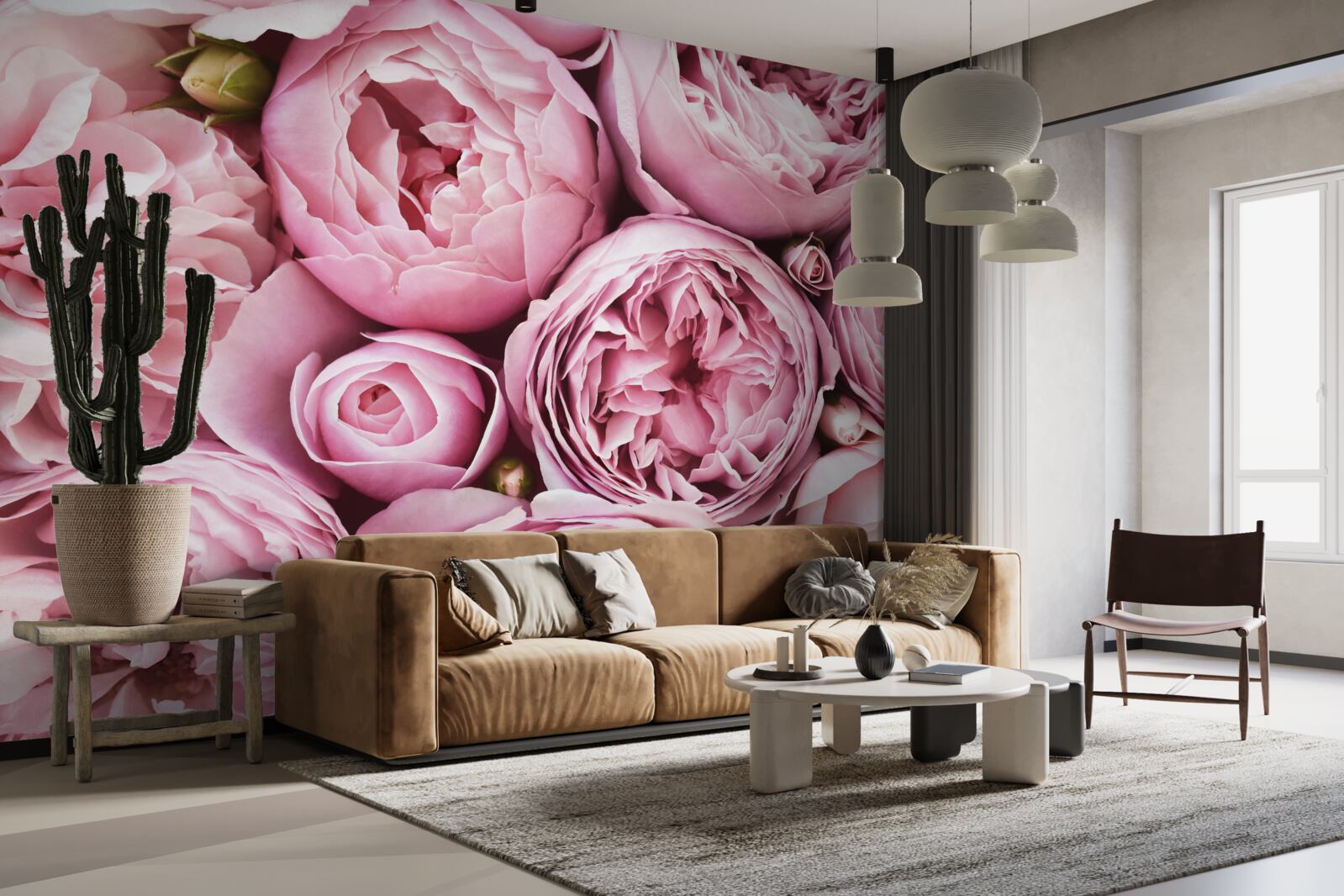 Fototapet un trandafir într-un buchet este o priveliște de neuitat