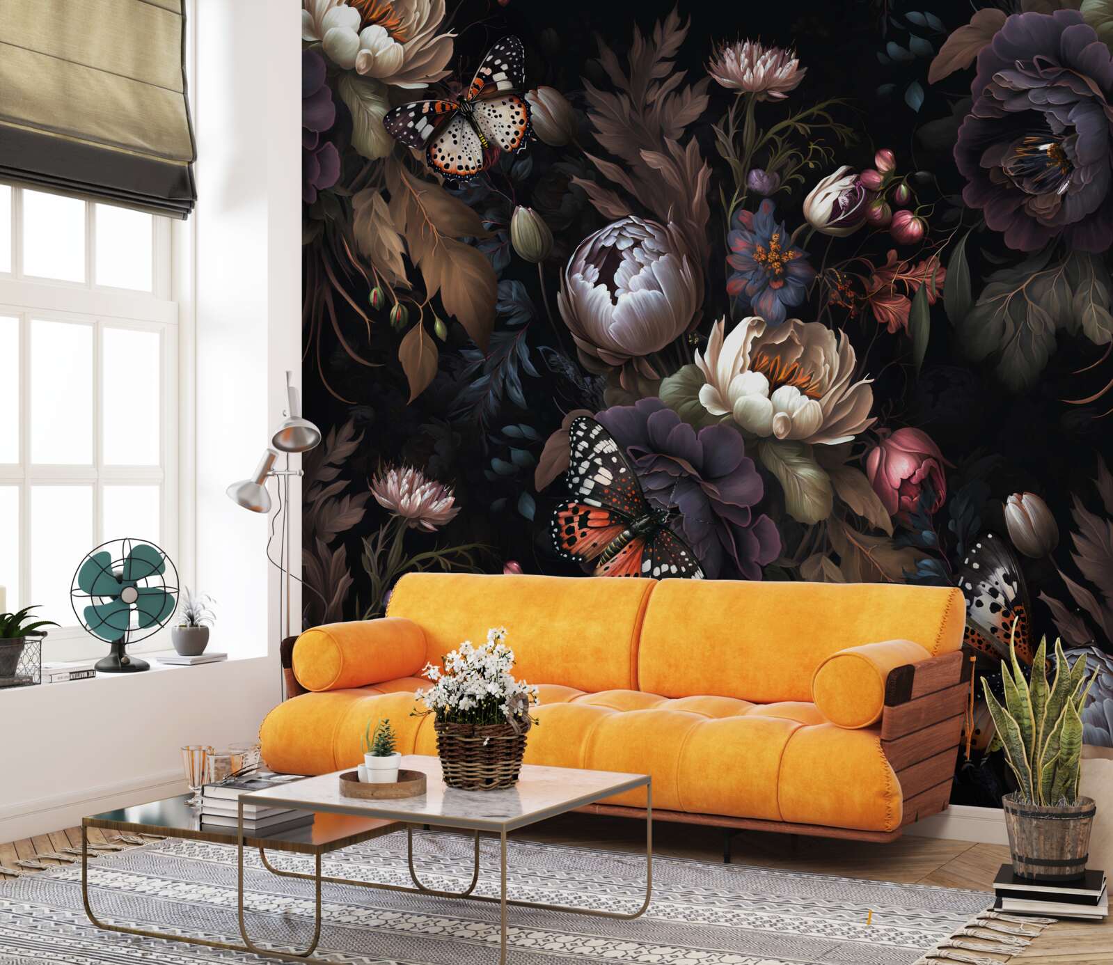 Fototapet când se lasă noaptea, florile adorm