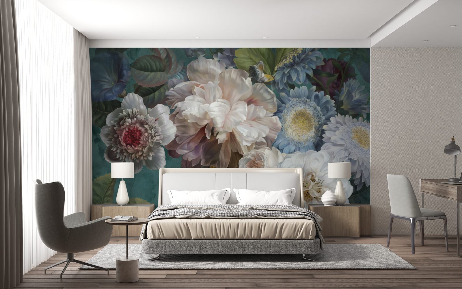 Fototapet compoziție de flori grațioase și subtile