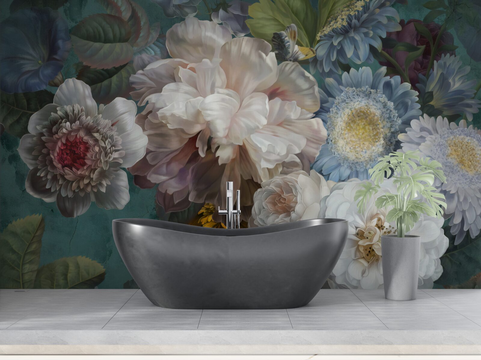 Fototapet compoziție de flori grațioase și subtile