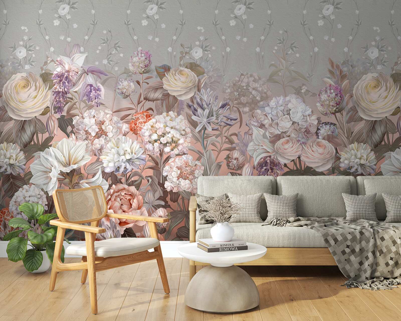 Fototapet flori într-o pajiște sub un cer de noapte