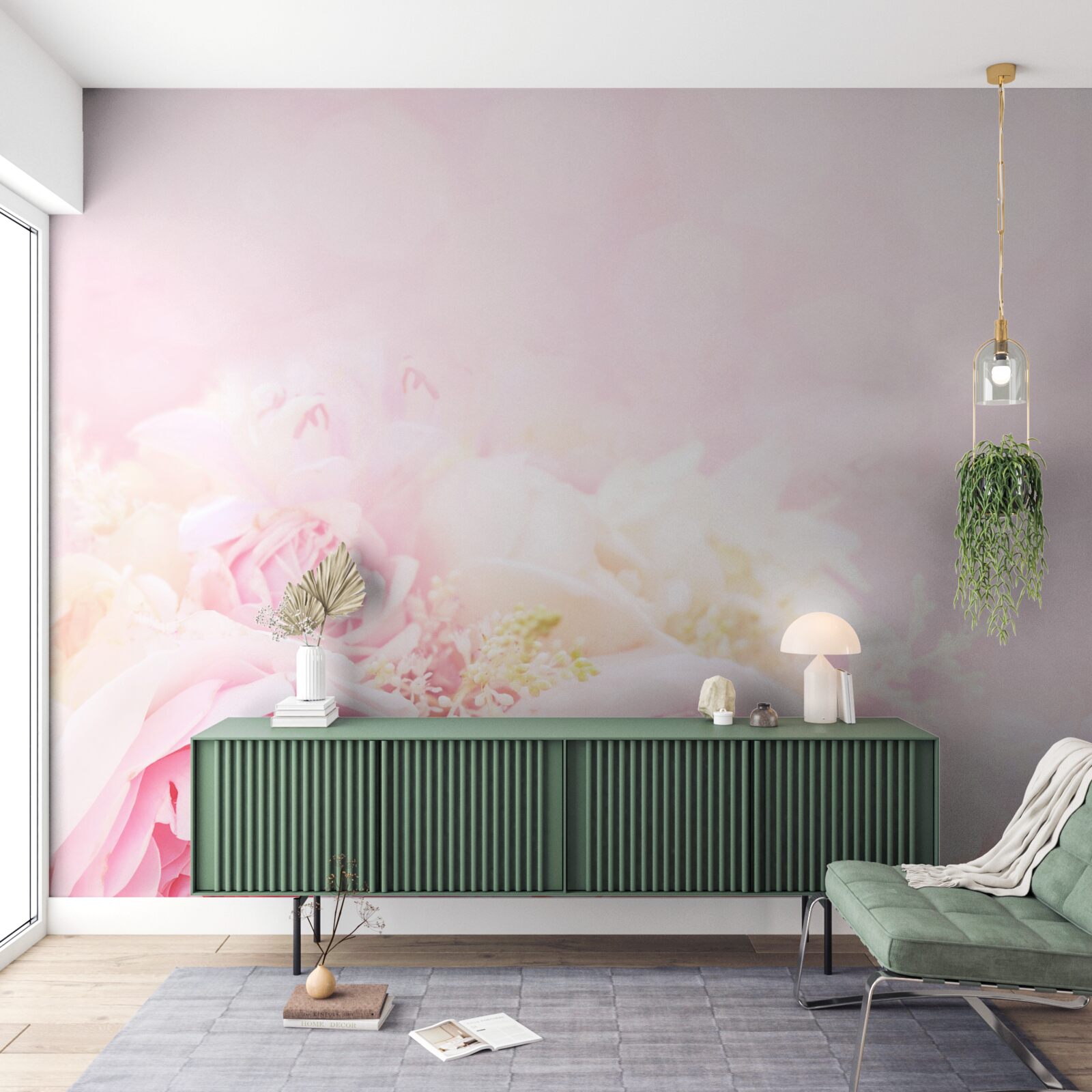 Fototapet bujor roz trandafir set