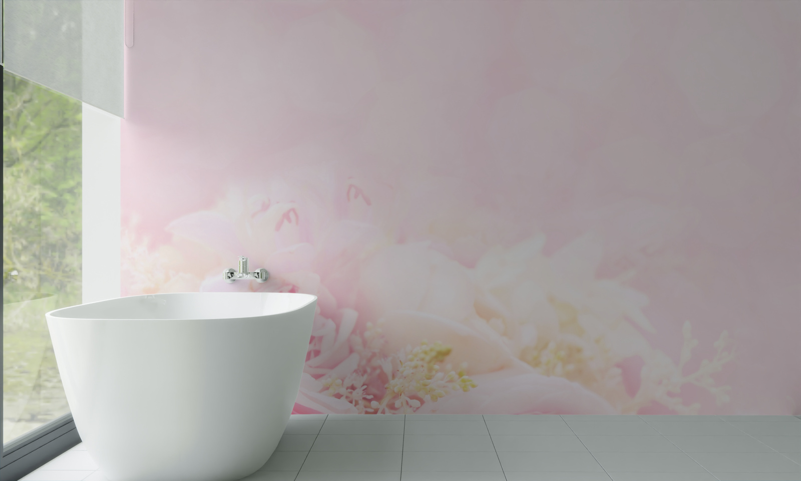 Fototapet bujor roz trandafir set