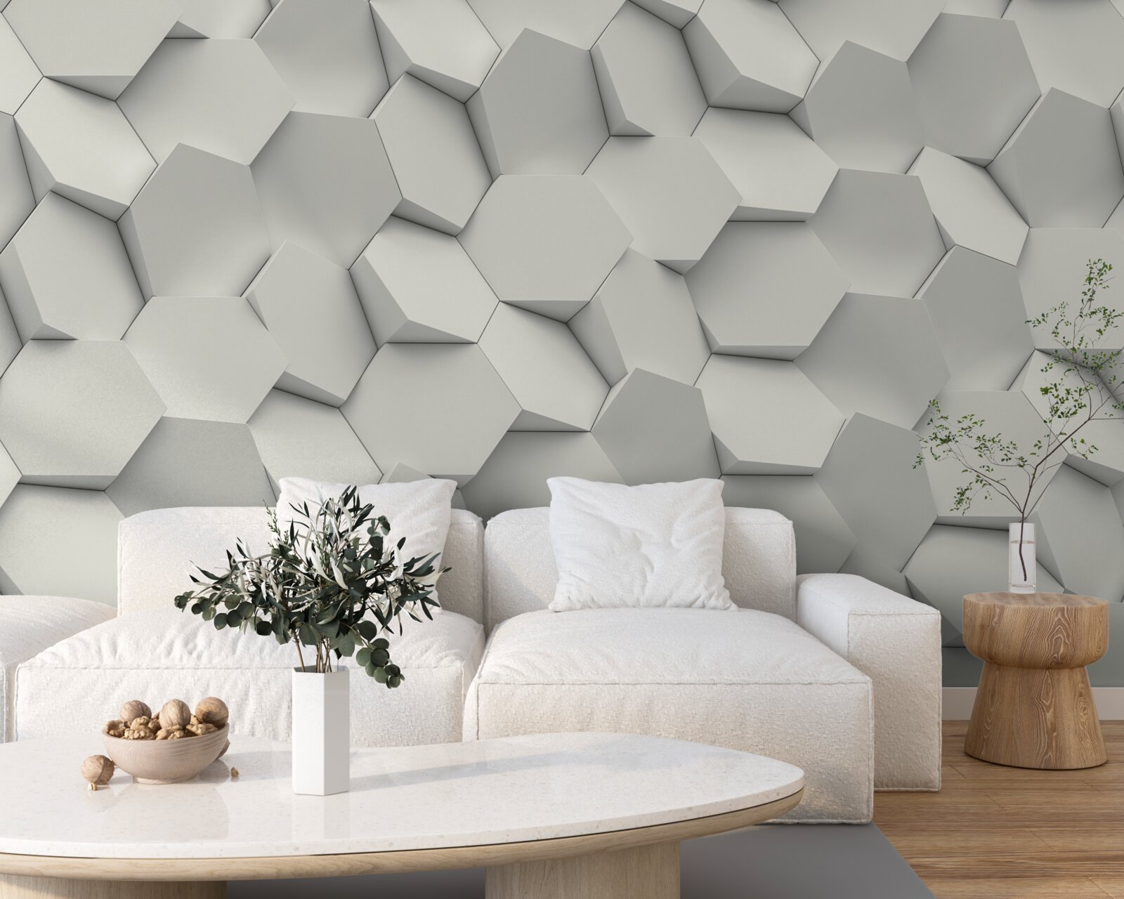 Fototapet hexagoanele se rotesc în direcții diferite