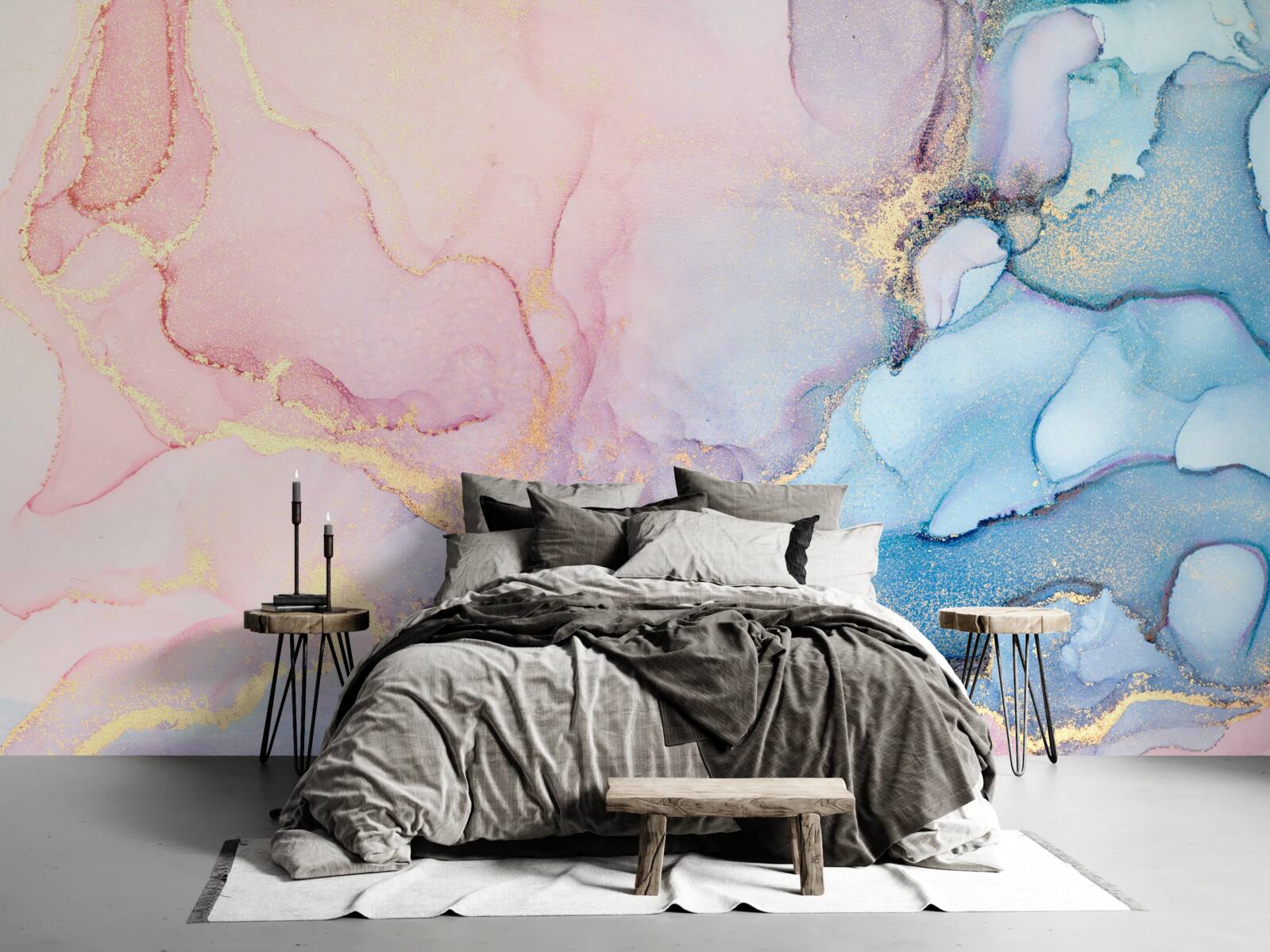 Fototapet nori roz moale plutesc deasupra apei