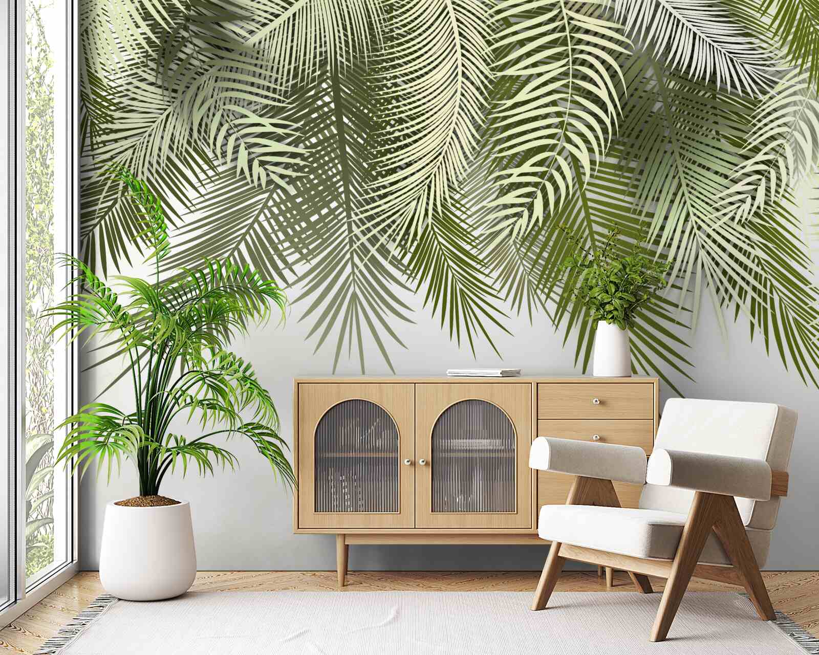 Fototapet ferigă cu umbră verde, căzută