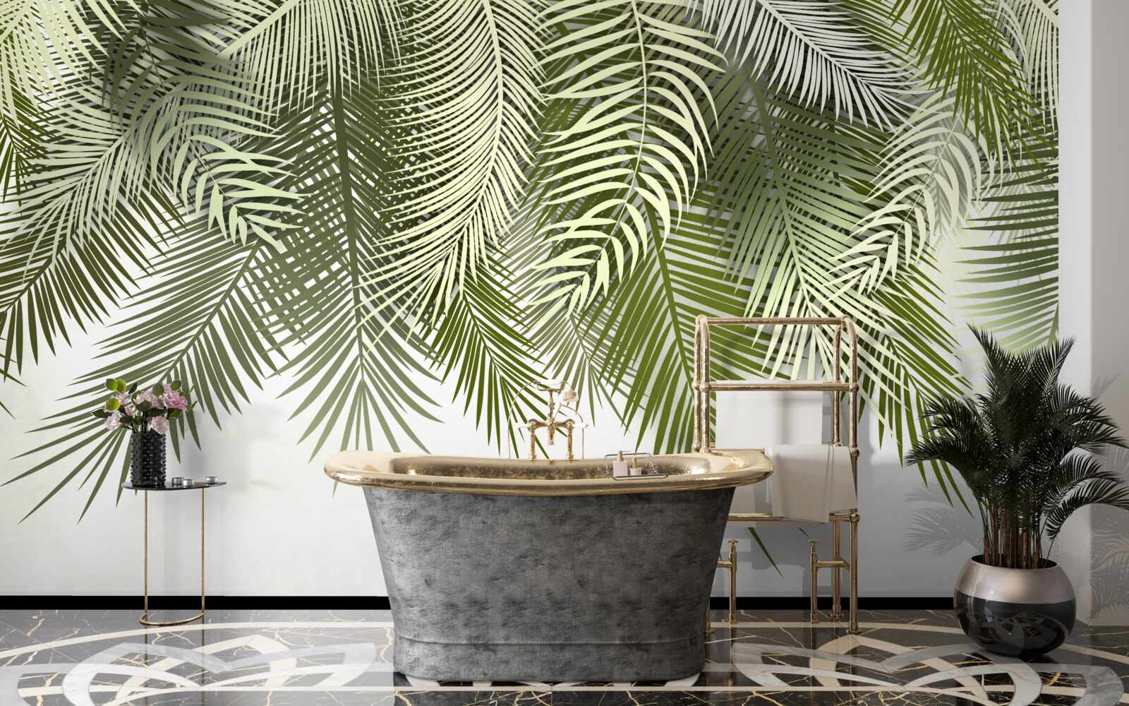 Fototapet ferigă cu umbră verde, căzută