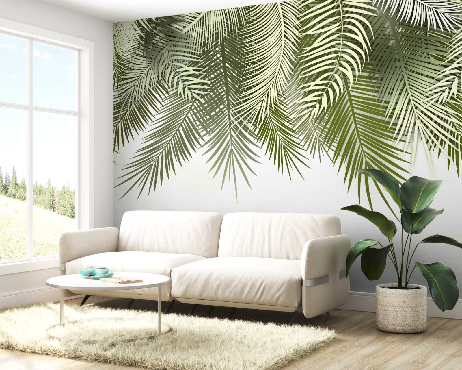 Fototapet ferigă cu umbră verde, căzută