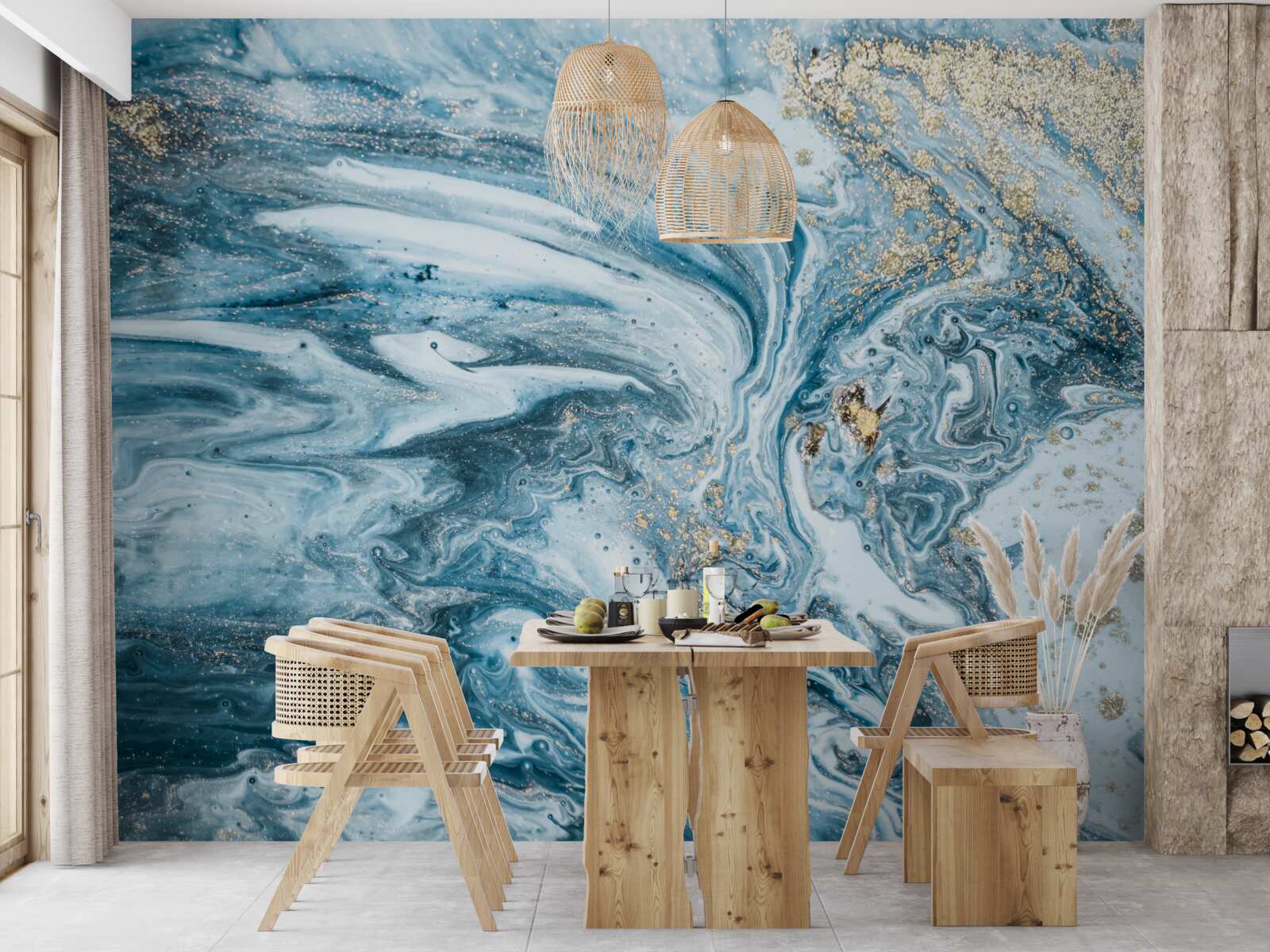 Fototapet lichid albastru turcesc