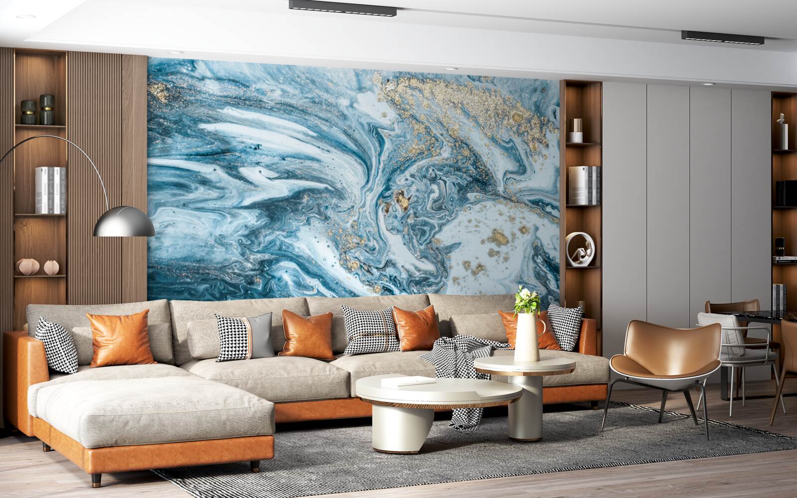 Fototapet lichid albastru turcesc