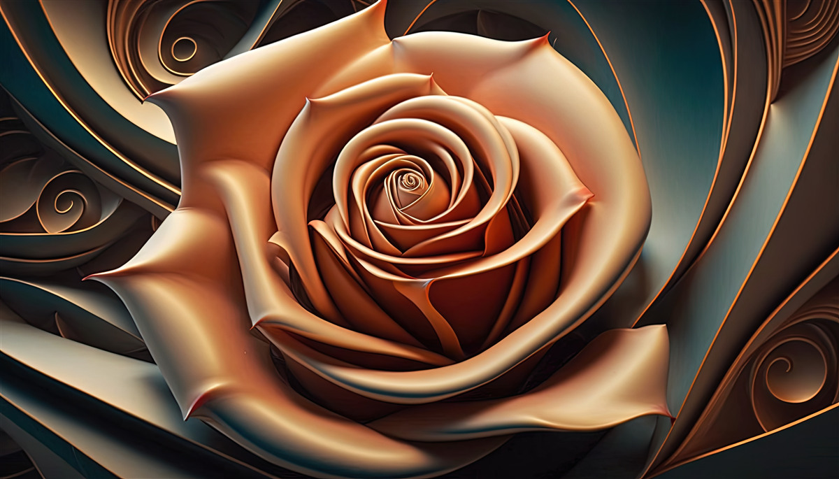 Fototapet metal maro trandafir