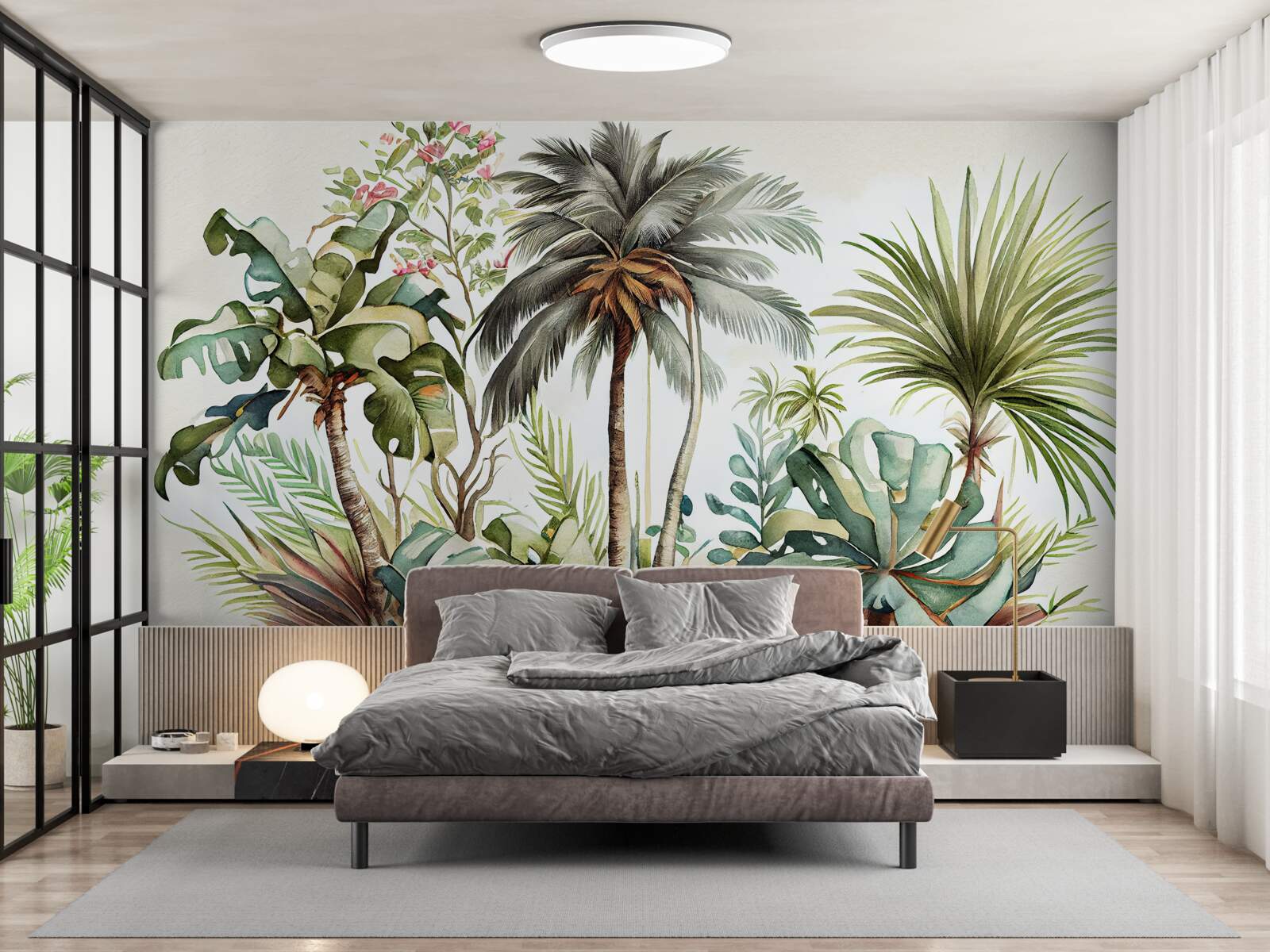 Fototapet plante tropicale, inclusiv palmieri