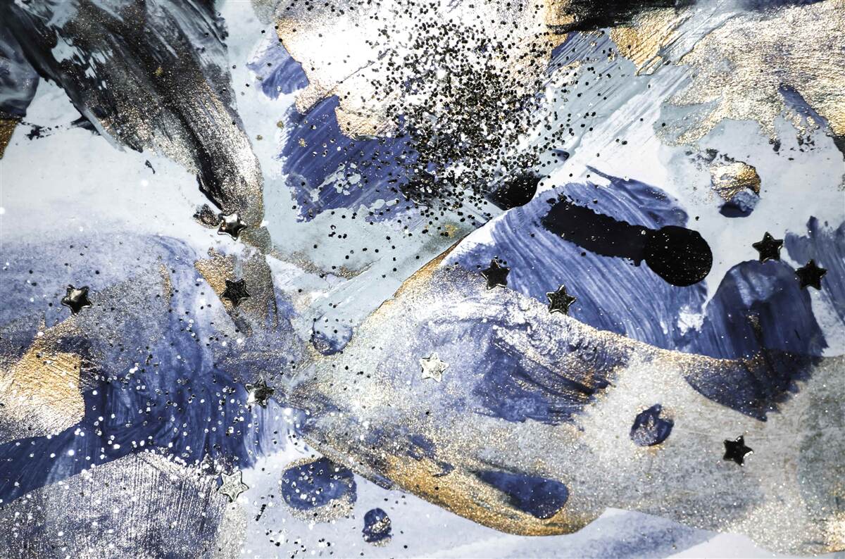 Fototapet nuanțe de auriu și albastru într-un design abstract