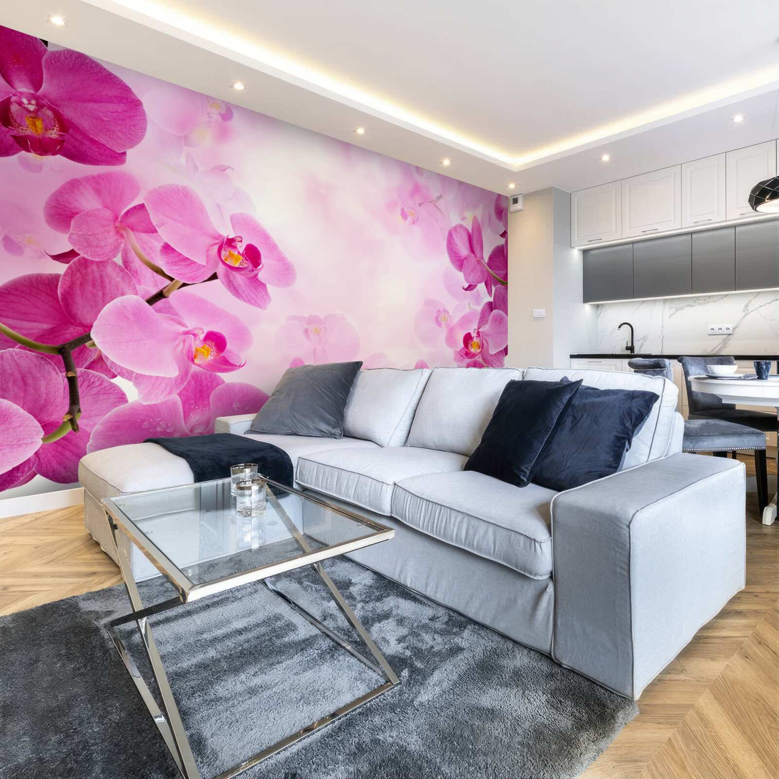 Fototapet mugurii orhideei mov sunt mari