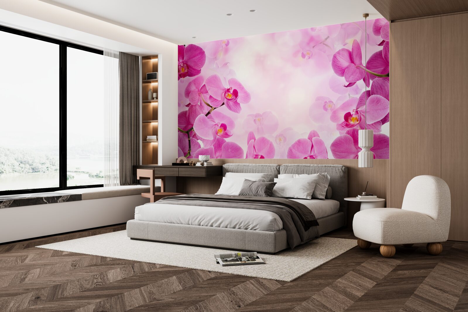 Fototapet mugurii orhideei mov sunt mari