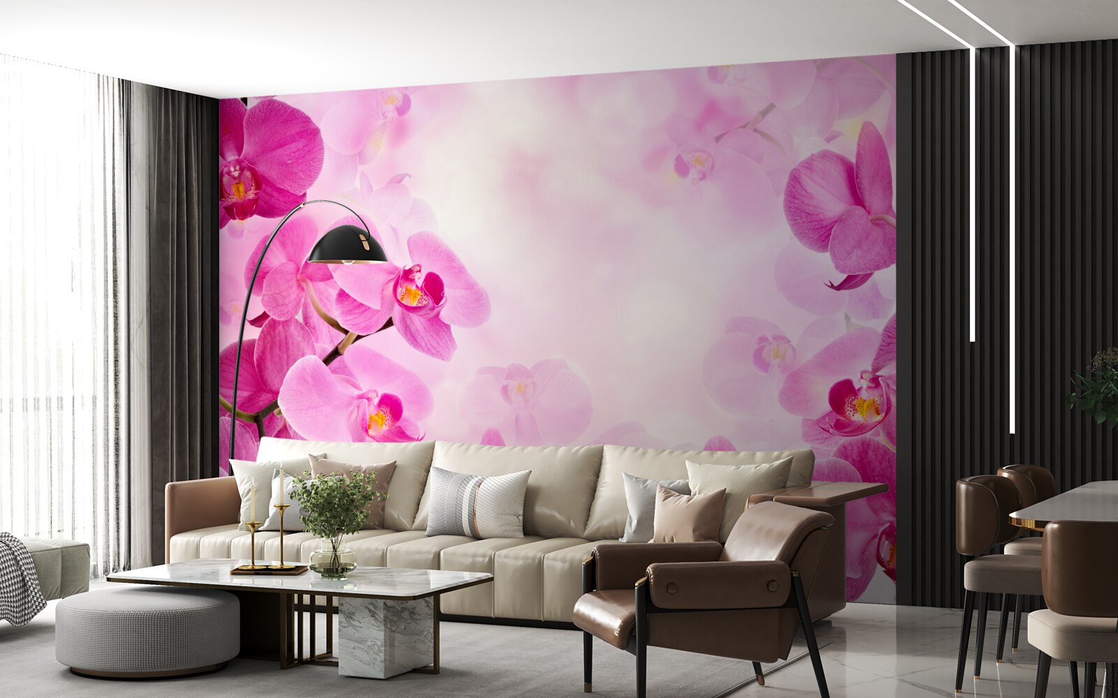 Fototapet mugurii orhideei mov sunt mari