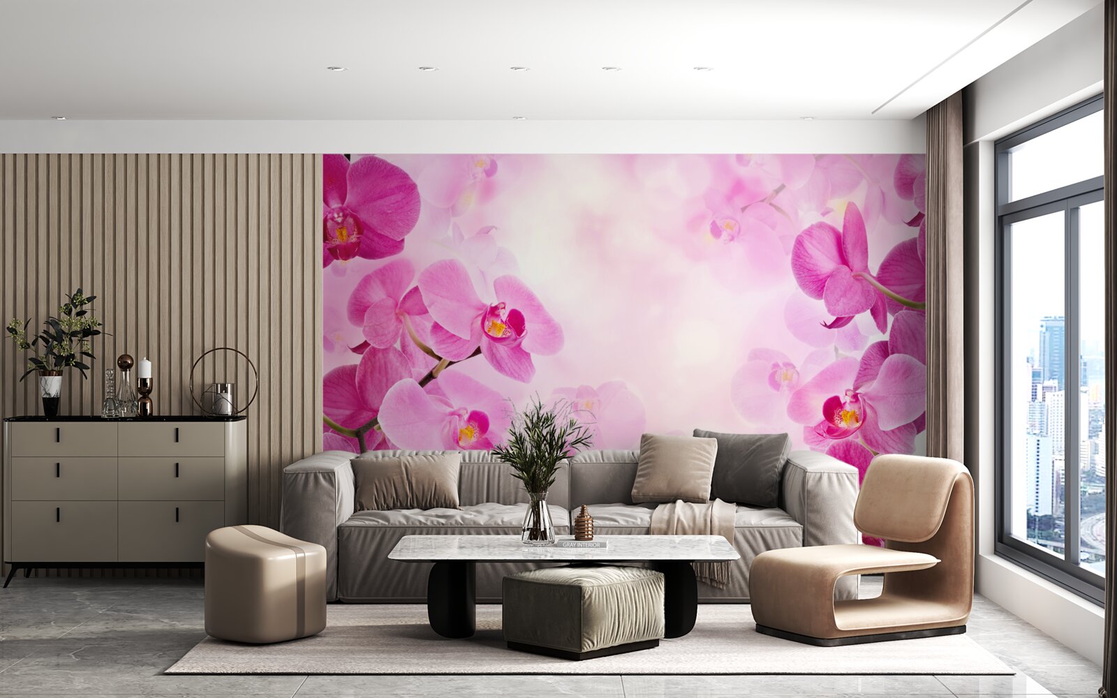 Fototapet mugurii orhideei mov sunt mari