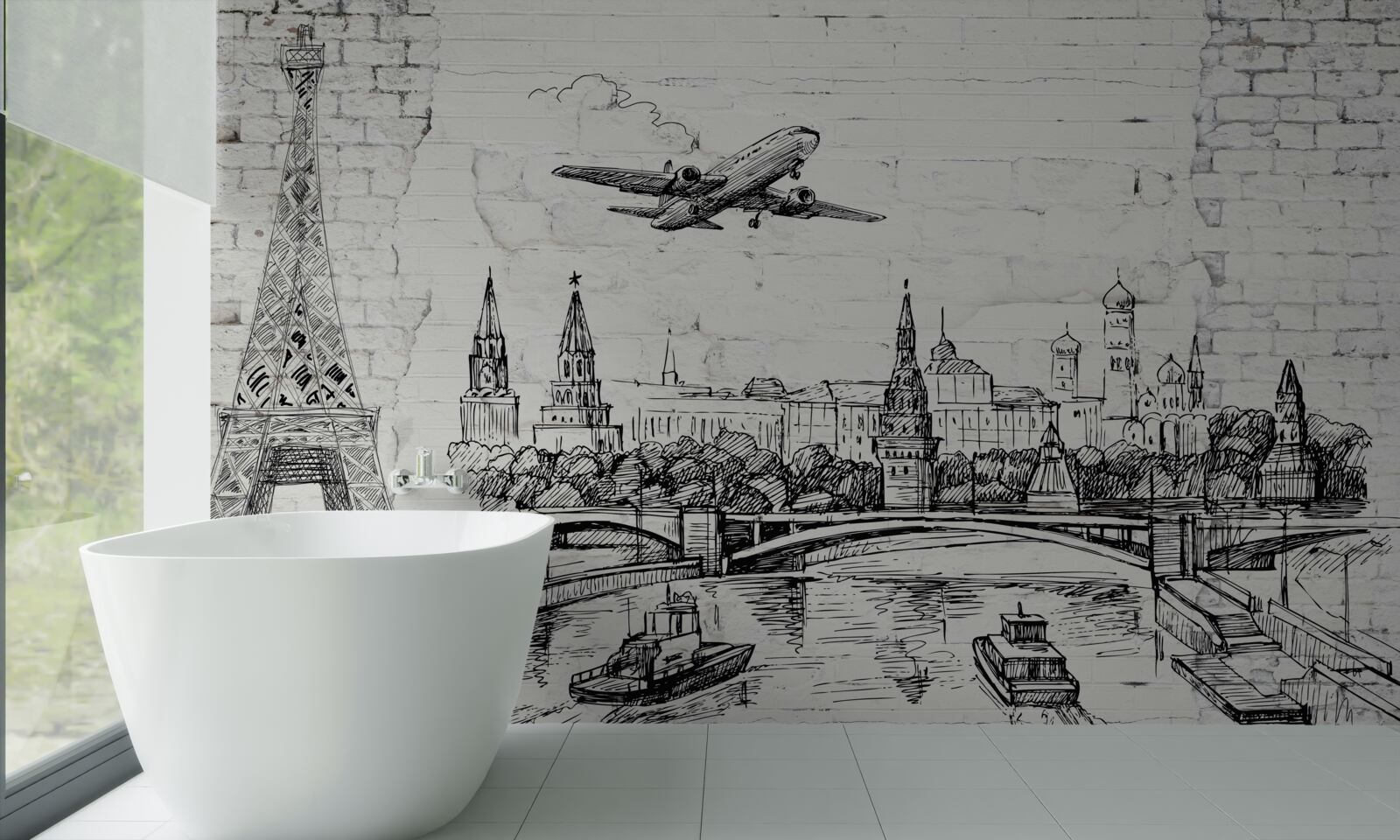 Fototapet Alb și negru