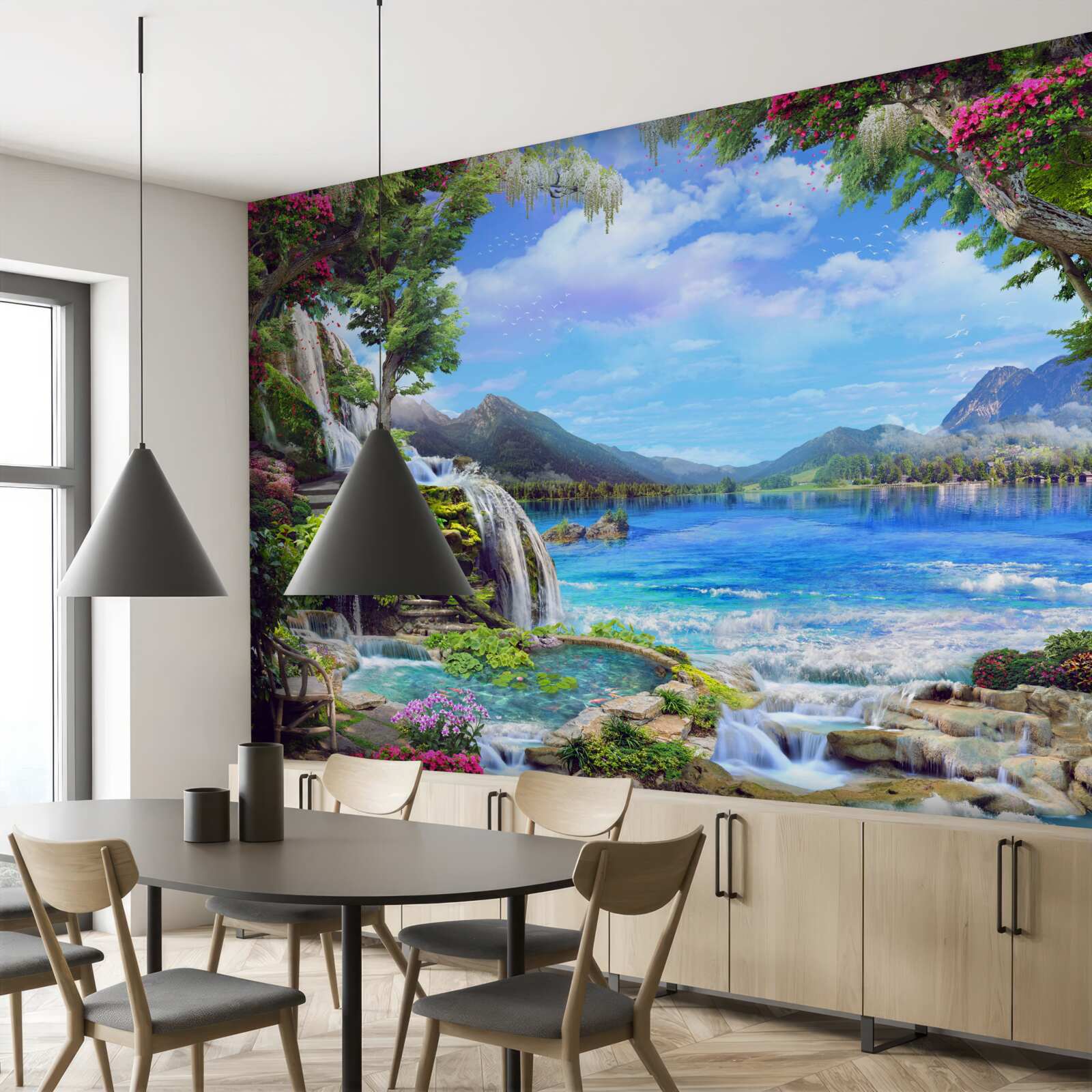 Fototapet oază în munți