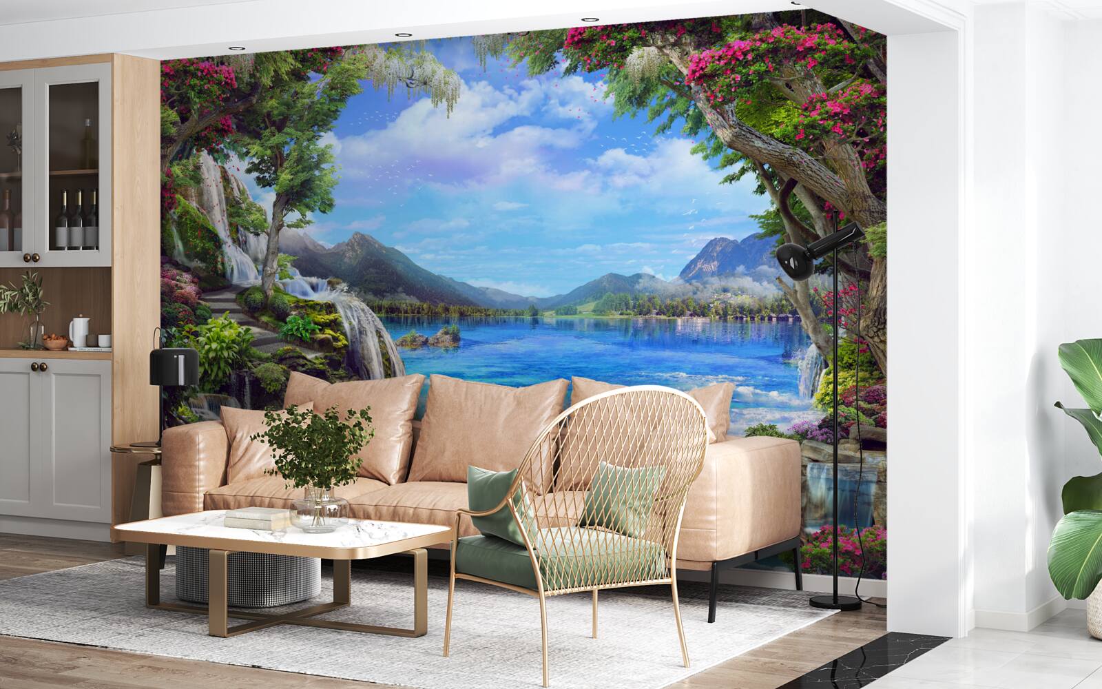 Fototapet oază în munți