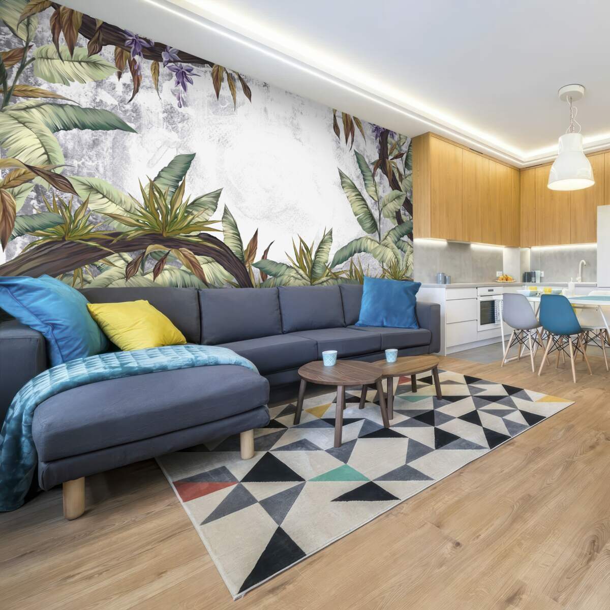 Fototapet frunzele din flora tropicală sunt verzi